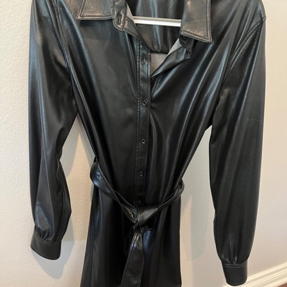 Wilfred Caroline Vegan Leather Shirt Dress - Picture 2 of 4